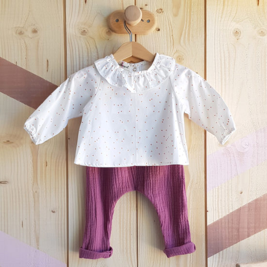 Pantalon Sarouel Bebe Fille Mure En Gaze Collection Automne Hiver 19